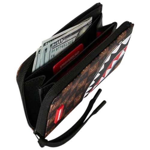 Sprayground Πορτοφόλι Sharks In Paris WTF Bubble Brown Check Wallet
